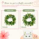 YNYLCHMX 18" Spring Summer Wreaths for Front Door, Artificial Floral Wreath with Mixed Berries Olives and Eucalyptus Leaves, Green Foliage Wreath for Wall Window Farmhouse Party Holiday Home Decor