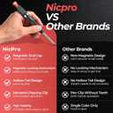 Nicpro CP5000 Magnetic Carpenter Pencils with Sharpener, 2.8mm Construction Pencil+10 Refill, Deep Hole Marking Pencils, Woodworking Pencil with Magnetic Pickup Tool, Carpenter Tools for Architect-Red