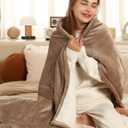 ESTINGO Electric Blanket Full Size - 72"x84" Electric Heated Blanket with Preheat Function, Soft Cozy Sherpa Heating Blanket with 6 Heating Levels & 1-10 Hours Adjustable Timer, Light Camel