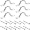 Stainless 6PCS Steel Eye Hook Camelback Bow Shaped Small Handle M4 Self Tapping Screw M3.5x35 Fixed Door Handle Ceiling Anchor Hook Hardware