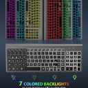 Wireless Keyboard and Mouse Combo Backlit - Compact Quiet Keyboard with RGB Mouse, Rechargeable, Slim, Sleep Mode, Portable Cordless Keyboard Mouse Set for Mac, Windows (Space Gray) - SABLUTE KM61PRO
