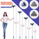 JEHONN Wall Cleaner Mop with Long Handle 82 Inches, 3-in-1 Ceiling Cleaning Tool Duster with 6 Replacement Microfiber Chenille Pads for Painted Walls, Window, Floor, Baseboard
