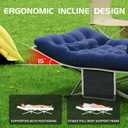 Camping Cot, Camping Cot for Adults, Heavy Duty Folding Bed with Mattress，Portable Cot Bed with Carry Bag, Outdoor & Home Office Nap, Max Load 600 LBS, Blue, 75" x 14" x 28"