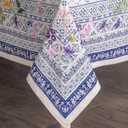 Maison d' Hermine Table Cloth Rectangle Table 100% Cotton 70 x 140 Inches Tablecloth Reusable Decorative for Dining Kitchen Room Farmhouse Home Gifts for Mothers Day Spring Summer - Faience