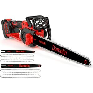 12"+16" 2-IN-1 Brushless Electric Chainsaw Cordless Compatible with Milwaukee M18 Battery, Battery Powered Chainsaw with Auto Oiler, 2x 12''+16'' Chains for Tree/Wood Cutting Pruning-ONLY TOOL