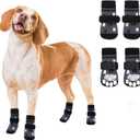 ASENKU Anti-Slip Dog Socks to Prevent Licking Paws, Dog Boots & Paw Protectors with Adjustable Strap for Hot/Cold Pavement, Dog Shoes for Hardwood Floors for Small Senior Dogs, Grey XS