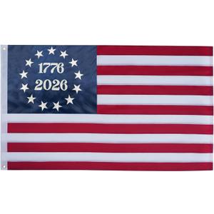 Bradford 1776 Bennington 250 Anniversary USA Flag 3x5 ft Outdoor Embroidered Betsy Ross Flags 13 Colonies US 2026 American Flag Heavy Duty with 2 Brass Grommets