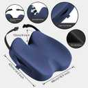 Large Memory Foam Seat Cushion for Office Chair, Car, Desk, Truck & Wheelchair - Tailbone, Coccyx & Sciatica Pain Relief Pillow - Ergonomic Back Support Portable Pad for Long Sitting & Driving