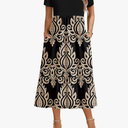 Women Plus Size Short Sleeve Dress Loose Plain Casual Summer Flowy Tiered Long Maxi Dresses with Pockets Size M, Color Name Mz491