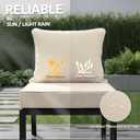 24x24 Inch Outdoor Chair Cushions Set of 2, Patio Furniture Cushions - Removable Cover, Water-Repellent, Fade-Resistant, Non-Slip Bottom & Straps, Replacement for Deep Seat Sofa & Couch - Cream