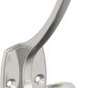 Amerock H37001G10 | Vicinity Double Prong Decorative Wall Hook | Satin Nickel Hook for Coats, Hats, Backpacks, Bags | Hooks for Bathroom, Bedroom, Closet, Entryway, Laundry Room, Office