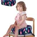 Babelio Ergo-Designed Booster Seat for Kitchen Chair, Promote Proper Upright Posture, Toddler Booster Seat for Dining Table, Removable & Washable Cover, Blue Dinosaur (Classic)