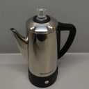 Elite Gourmet 6-Cup Electric Coffee Percolator  Stainless Steel, Fast Brewing, Keep Warm with Auto Shut-Off, Clear Brew Progress Knob, Cordless Serving Base, Reusable Filter, 1000W