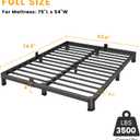 4 Inch Full Bed Frame Low Profile with Rounded Legs, Easy Assembly