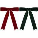 2PCS Velvet Hair Bows Hair Ribbon Clips Green Wine Red Big Fall Alligator Clips Hair Accessories for Women Girls Toddlers Kids Baby