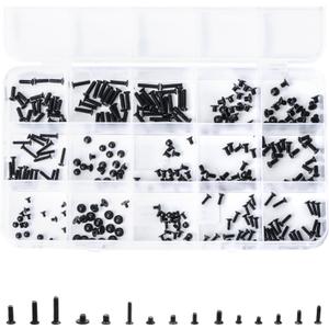 QTEATAK 300Pcs Black Laptop Notebook Computer Replacement Screws Kit for Lenovo Toshiba Gateway Samsung HP IBM Dell Sony Acer Asus SSD Hard Disk SATA
