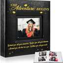 ReliThick Graduation Photo Album Holds 200 Pcs 4 x 6 Inch Photo 2026 Graduation Leather Album with Front Window Memory Scrapbook for College High School Graduate Gift (Stylish)