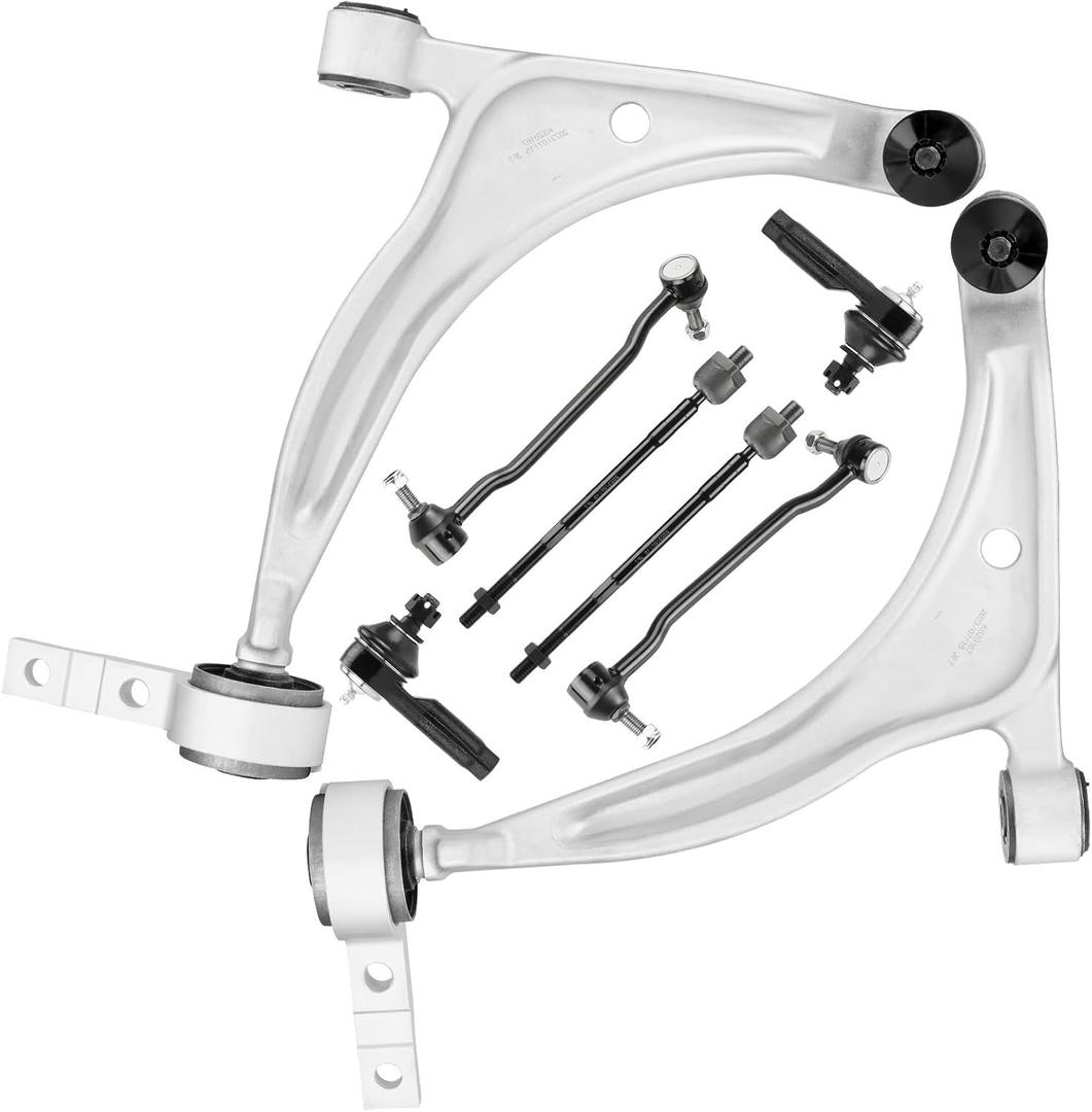 Front Lower Control Arms with Ball Joint for Nissan Altima 2002-2006 for Nissan Maxima 2004-2008 Front Sway Bars End Link + Tie Rods End Suspension Kit K620167 K620166 K90352 K90353 EV427 8pcs