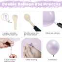 Pastel Purple White Balloon Garland Arch Kit- Double Stuffed Pearl Purple Cream Balloon Pearl White Ivory Latex Balloons for Wedding Bridal Baby Shower Neutral Anniversary Birthday Party Decorations