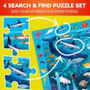 QUOKKA 100 Piece Puzzles for Kids Ages 4-6 - 4 Jigsaw Puzzles for Kids Ages 6-8 - Search and Find Game with Animals, Dinosaurs for Childrens 5-8 - Learning Educational Toys for Boys and Girls 8-11