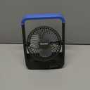 Battery Operated Fan, Camping Fan Battery Powered, Super Long Lasting, Portable D-Cell Battery Powered Desk Fan with Timer, 3 Speeds, Quiet, 180 Rotation, for Office, Bedroom, Outdoor, 5'', Model: F24 (Blue)