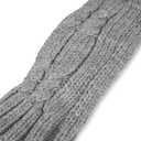 Isotoner Women’s Chunky Cable Knit Cold Weather Mittens with Warm, Soft Lining (Gray)