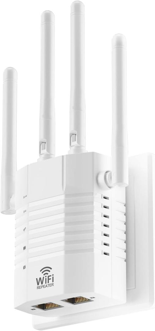 WiFi Extender Signal Booster,WiFi Extender Supports 105 Devices, 1.2Gbps Home Signal Booster,Dual Band 5GHz/2.4GHz, WiFi Booster Up to 12880 Sq.ft, EasyMesh Compatible, One Ethernet Port (white)