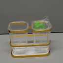 MYLDH Toothbrush Holders for Bathrooms, Toothbrush Holder Wall Mounted, Kitchen Utensil Holder, 2 Cups Dry & Wet Separation, Kitchen Bathroom Tooth Brush Holder Organizers and Storage (White Gold)