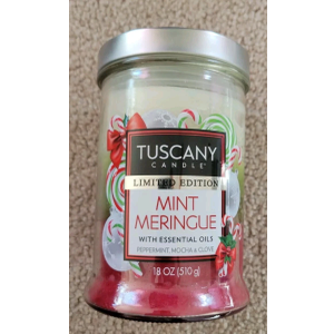 tuscany candle mint meringue with ess oils peppermint mocha and clove  18oz