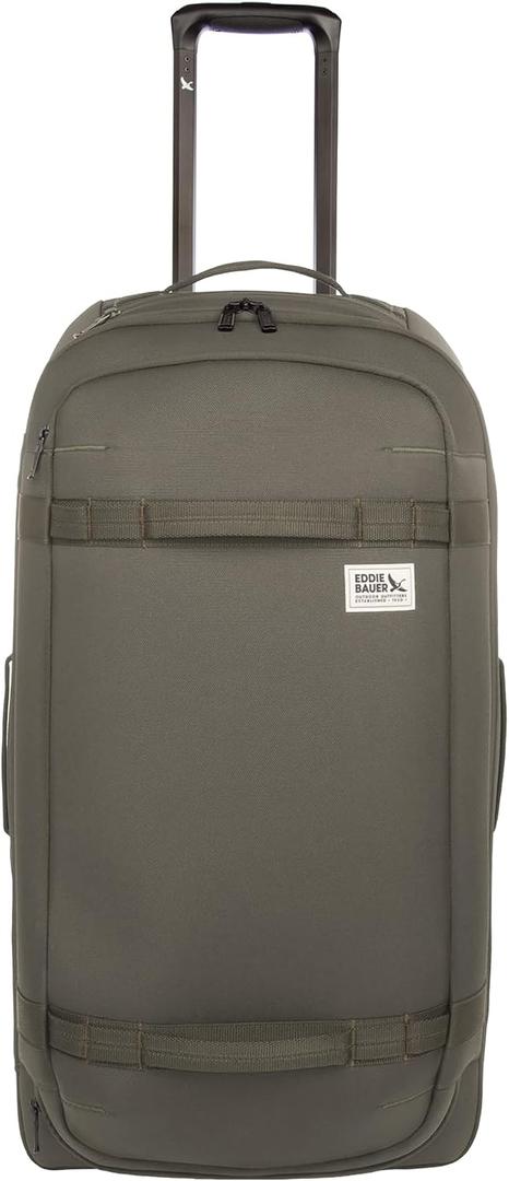 Eddie Bauer Excursion Traveling 30 Rolling Duffel Bag with Lightweight Telescopic Handles and Rugged Wheels - 87L, Spruce