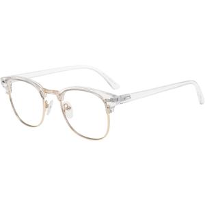 GUDVUE Blue Light Glasses, Computer/Gaming/TV/Phones Glasses for Women/men, Anti Glare/UV400/Eye Strain, Clear/Golden