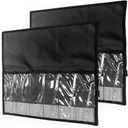 Storage Bag, 2 Pcs Black 7-Pocket Foldable, for Saltwater & Freshwater Tackle Organization, Includes Compact Roll-Up Design, Ideal for Offshore Fishing & Traveling Anglers