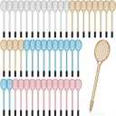 Dunzoom 60 Pcs Tennis Racket Pens Tennis Party Favors Sport Gifts for Team Fidget Novelty Badminton Rollerball Pens for Home Adult Office Writing(Multicolor)