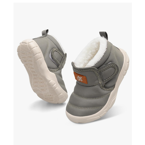 QFH Baby Boys Girls Winter Warm Shoes Cozy Fleece Snow Boots Toddler Non-Slip Walking Shoes Infant Outdoor Water Resistance Faux Fur Booties 20