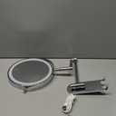 8" Wall Mounted Lighted Makeup Mirror, 3000mAh Rechargeable Double Sided 1X/10X Magnifying Mirror with Hook,3 Color Lights Dimmable 360 Rotation Vanity Mirror for Bathroom (Chrome-round)