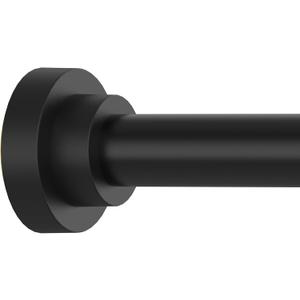 Thestoa Shower Curtain Rod Adjustable 43-78 inch, 1"Diameter Spring Tension Curtain Rod No Drill, Anti-Rust Non-Slip Shower Rod, Black Shower Curtain Rod for Bathroom Tension