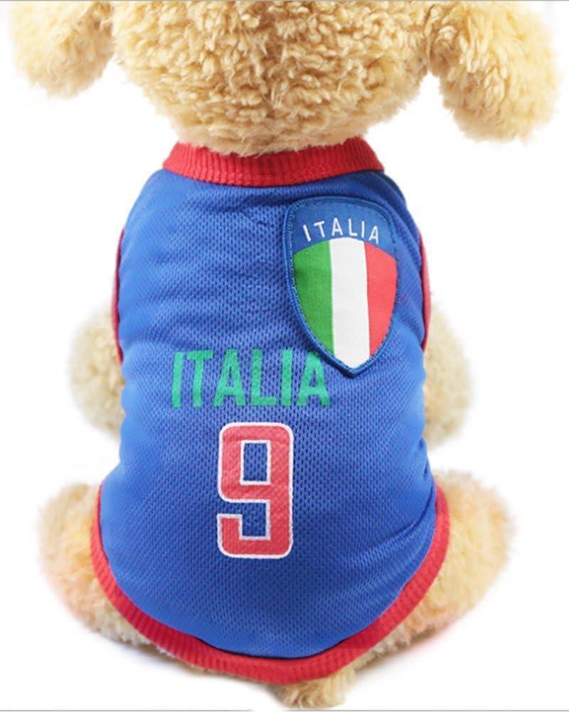GabeFish Dog World Cup T Shirt Pets Football Jersey Sports Soccer National Team Vest Cat Summer Cool Clothes Apparel Italy Medium