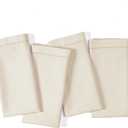 Ramanta Home Decorative Cloth Dinner Napkins Set of 4, 20x20 Inch Natural Hemstitched Flax Cotton Napkins with Mitered Corners, Oversized Use, Parties, Weddings, Spring, Easter Cloth Napkins