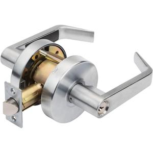 Dynasty Hardware Classroom Door Lock Keyed Lever Lockset, ADA Compliant, Grade 2 Heavy Duty Locking Handle for School, Classroom or Educational Facility, Satin Chrome Finish, Model AUG-03-26D