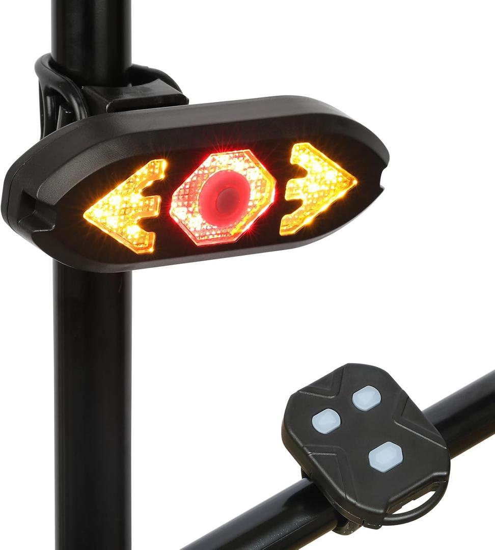 JINKEY Smart Bike Tail Light with Turn Signals, Wireless Remote Control Cycling & 65 Lumen Rear Safety Warning Light,USB Rechargeable Waterproof Blinker for Biycle, E-Bike, Scooter