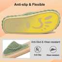 Besroad Slippers for Women Memory Foam House Bedroom Slippers Adjustable Corduroy House Slides Sandals Shoes (Green, S)