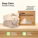 KeaBabies 2-Pack Waterproof Baby Crib Sheets for Boys, Girls - 52x28 Viscose Derived from Bamboo Toddler Bed Sheet Neutral, Fitted Crib Mattress Protector Cover for Baby Bedding, Soft & Gentle(Ecru)
