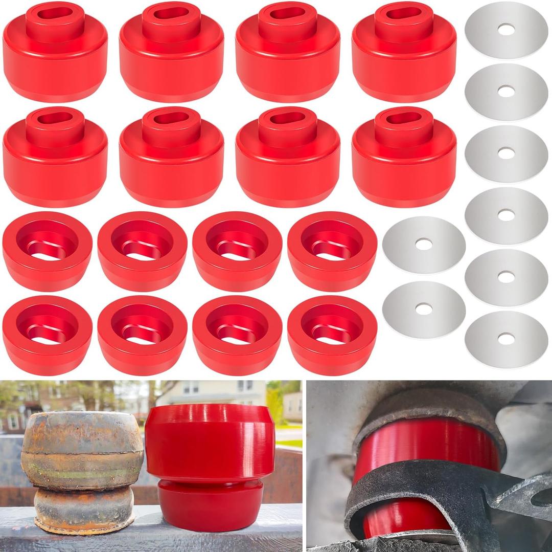 Silicone 7-141 Body and Cab Mount Bushing Kit for Chevy Silverado & Sierra 1500/2500 2WD/4WD 1999-2014 Body Cab Mounts & Washers Superior Silicone (Red 24PCS)