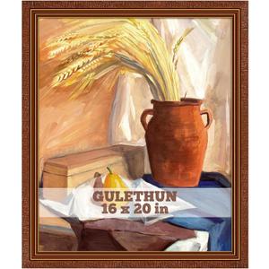GULETHUN 16x20 Frame, Ornate Embossed Brown Poster Frames, 16x20in