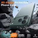 2 x Magnetic for iPhone 17 Pro Case, [Matte Solid Color] [Full Camera Protection] Protective Case for iPhone 17 Pro - Deep Green