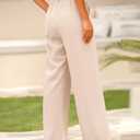 BTFBM Women High Waist Palazzo Pants Summer 2026 Casual Wide Leg Trousers Loose Work Office Business Suit Pant Pockets (Beige, M)