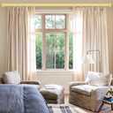VOIIY Gold Curtain Rods for Windows 28 to 48 Inch(1.5-5 Feet),1" Diameter Drapery Rods with Modern Style End Cap Finials,Size:30-60 Inch, Brass
