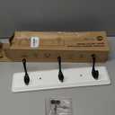 Wooden Coat Rack, Wall-Mounted Organizer for Closet, Entryway, Hallway, Foyer, Bedroom, Heavy Duty Double Hooks for Hanging Towels, Bags, Hats, Jackets, Key (WhiteBlack, 3 Hooks)
