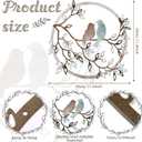 Ferraycle Metal Wall Art Bird on Tree Branch Silhouette Bird Hanging Ornament Porch Wall Decor for Living Room Outdoor Garden Bedroom Office Housewarming Party Decoration(Fresh Color)