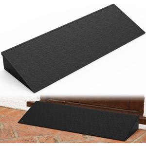 Nilight 2.4" Rise Threshold Ramp for Doorways, 19.7" Wide Low Profile Rubber Smooth Access Door Ramp for Doorway, Curb, Home Steps, Bathroom